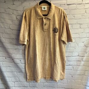 VTG Universal‎ Studios Islands of Adventure Orlando Polo Shirt Beige USA Men’s L